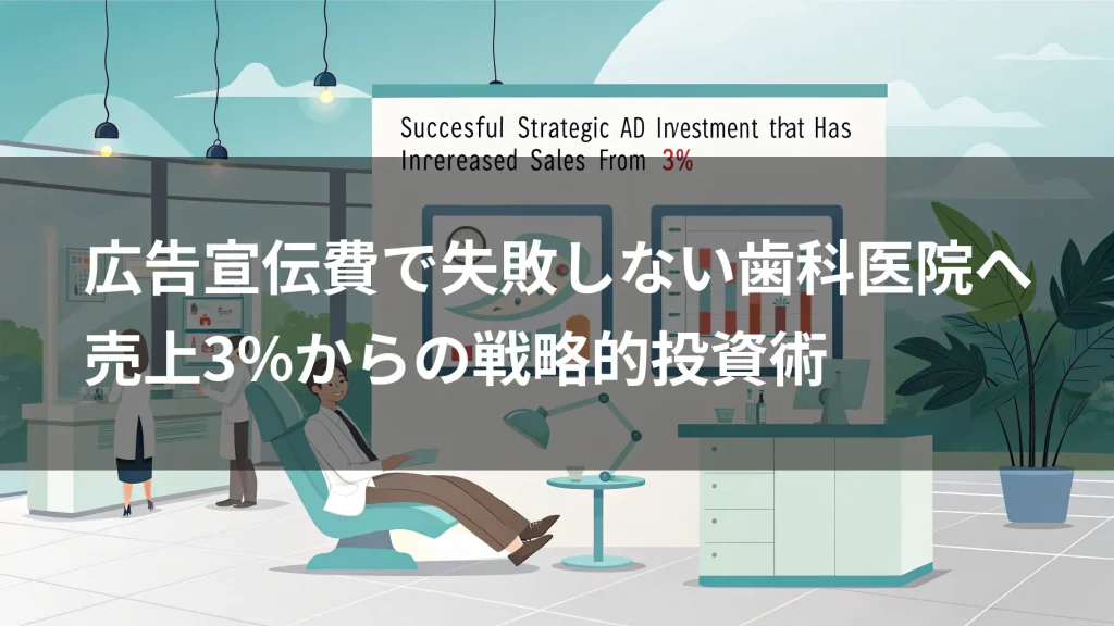 広告宣伝費で失敗しない歯科医院へ｜売上3%からの戦略的投資術