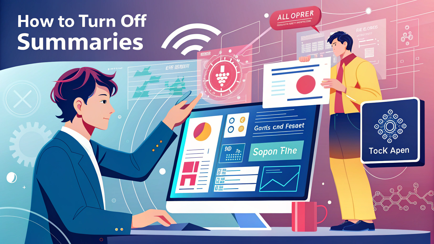 情報を分析する人のイラスト